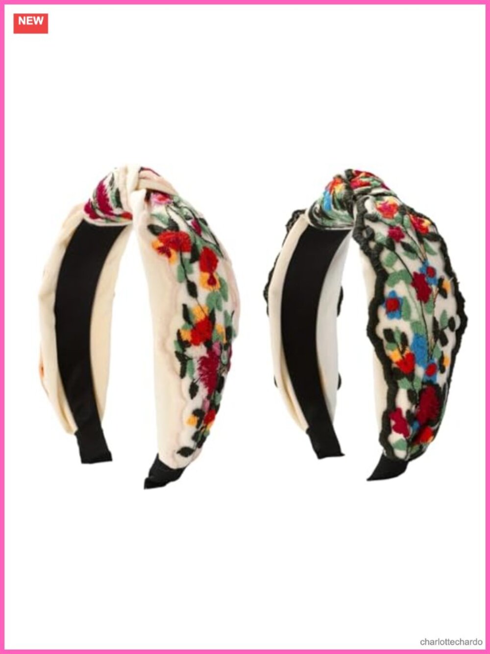 Embroidered Knotted Headbands Set Wide Fashion Hair Accessory